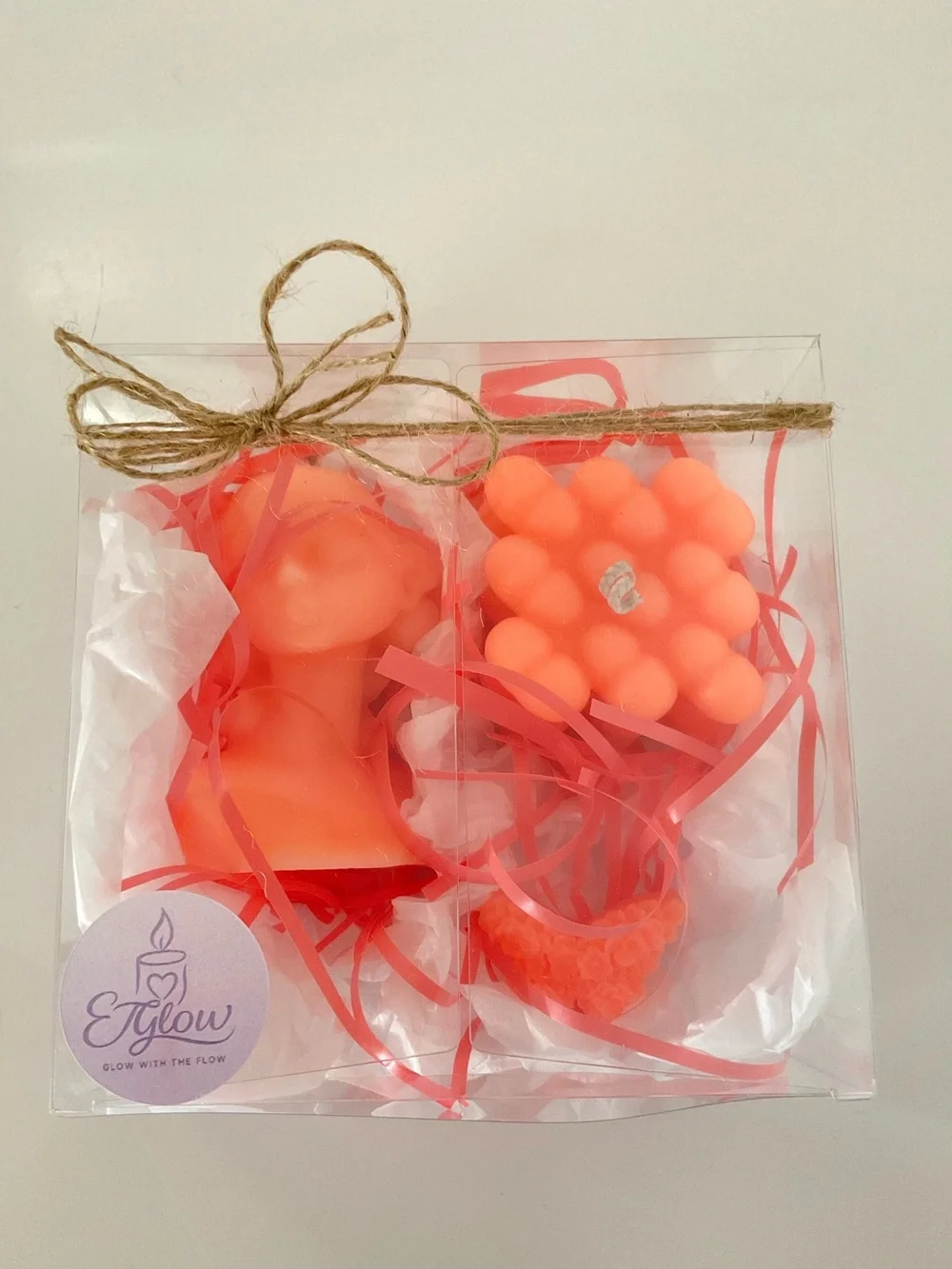 🕯️🌊💜👧NIB Heart cube and Girl figure Scented Candle Set